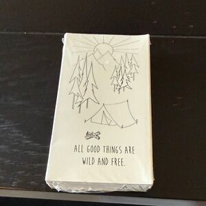 Studio McGee White Decorative Block with Nature Design